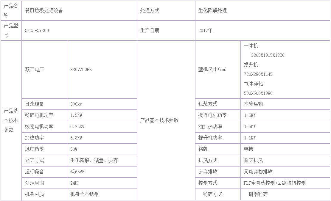 300kg餐廚垃圾處理設(shè)備